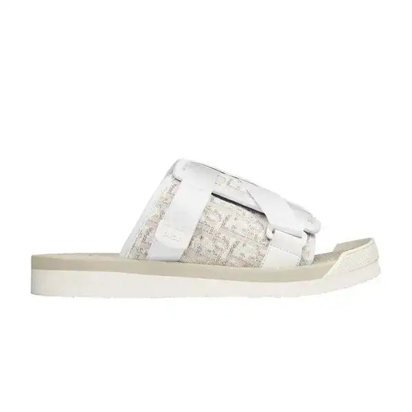 Alpha Oblique Sandal (White And Beige)