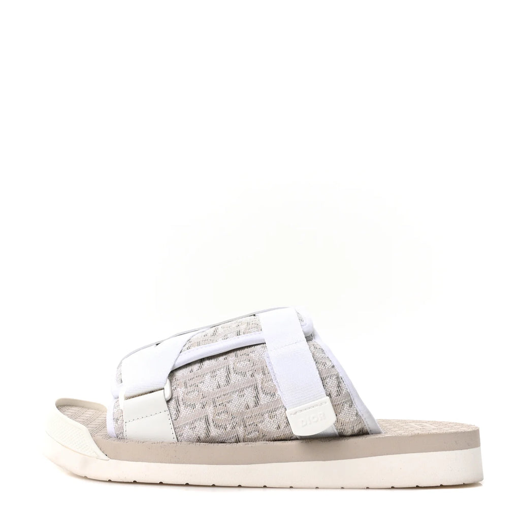 Alpha Oblique Sandal (White And Beige)