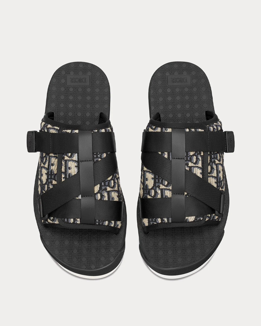 Alpha Oblique Sandal (Beige And Black)