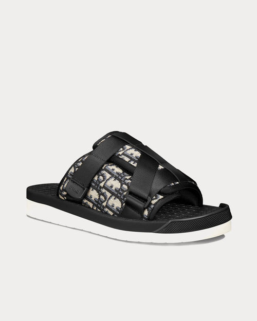 Alpha Oblique Sandal (Beige And Black)