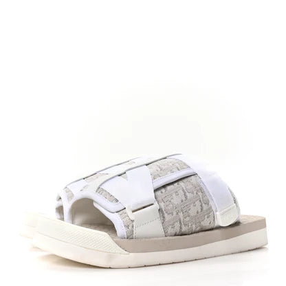 Alpha Oblique Sandal (White And Beige)